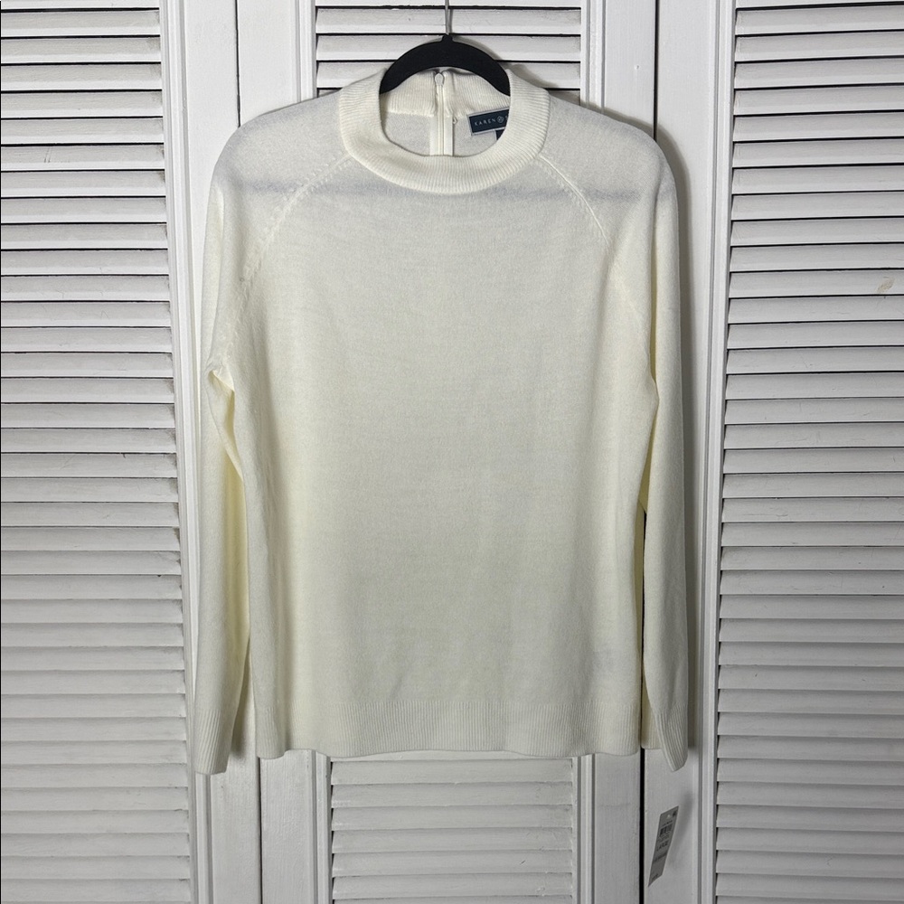 Karen Scott Cream Turtleneck Sweater for Men